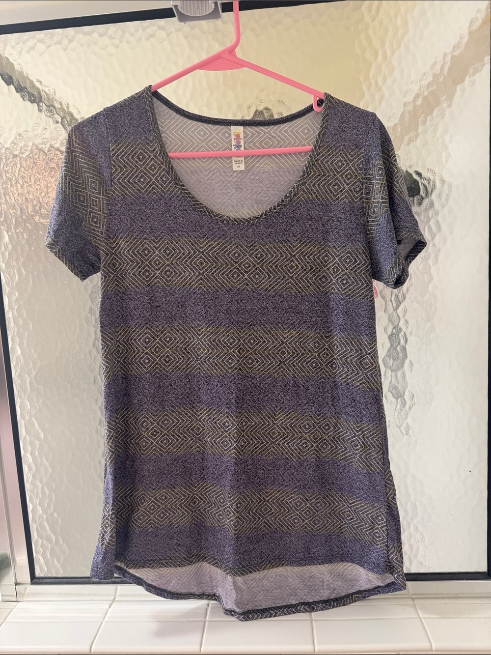 Lularoe Purple Patterned Scoop Neck Women’s Top